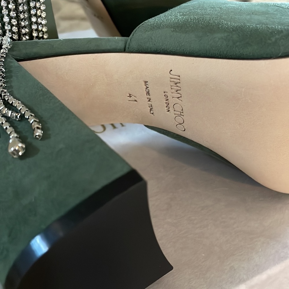 Jimmy Choo Baia 100 Cactus/Crystal Size 41 - Picture 5 of 6